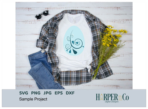 Blue Easter Egg SVG PNG Cut EPS File SVG HarperNCo 