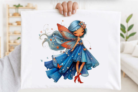 Blue Fairy Girl Clipart PNG Sublimation SVGArt 