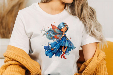 Blue Fairy Girl Clipart PNG Sublimation SVGArt 