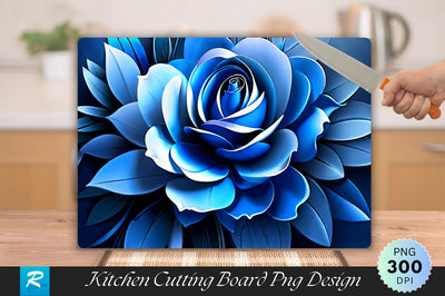 Blue Floral Cutting Board Sublimation Regulrcrative 