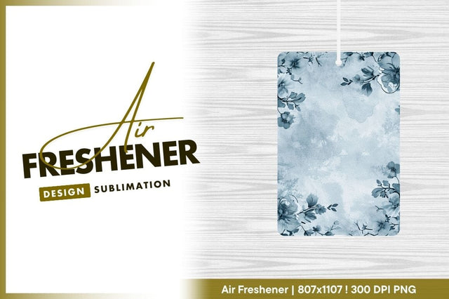 Blue floral frame watercolor texture background Sublimation Regulrcrative 