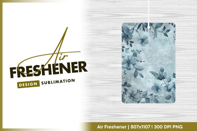 Blue floral frame with grunge background texture Sublimation Regulrcrative 