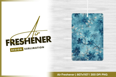 Blue floral pattern air freshener png background Sublimation Regulrcrative 