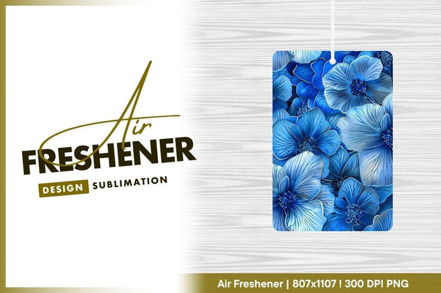 Blue Floral Pattern Illustration Close Up of Flowers with White Outlines Sublimation Regulrcrative 