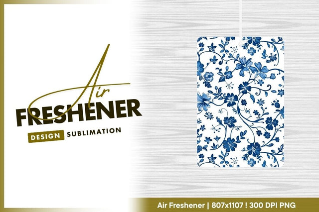Blue floral pattern on white background with stylized flowers and leaves 1 Sublimation Regulrcrative 