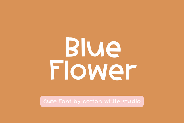 Blue Flower Font Cotton White Studio 