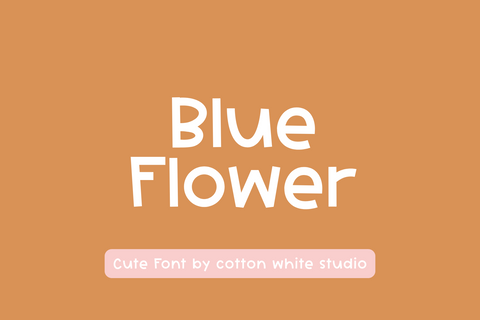 Blue Flower Font Cotton White Studio 