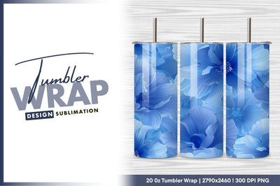 Blue flower pattern floral design background Sublimation Regulrcrative 