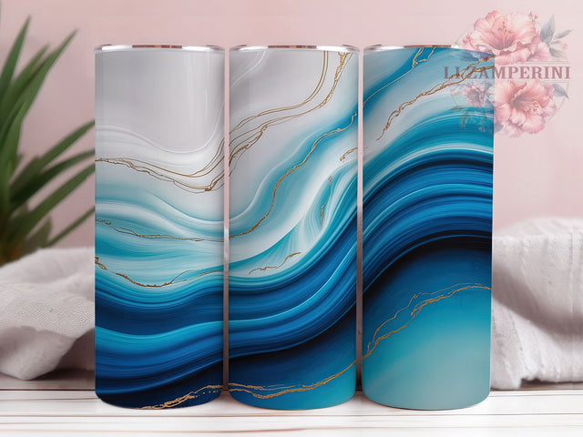 Blue Geode Marble Tumbler, Blue Marble Wrap, Crystal Stone Sublimation Design, Elegant Geode Cup, 20Oz Skinny Tumbler Wrap, Sparkly Agate Mug, Luxury Marble Design Sublimation Li Zamperini 