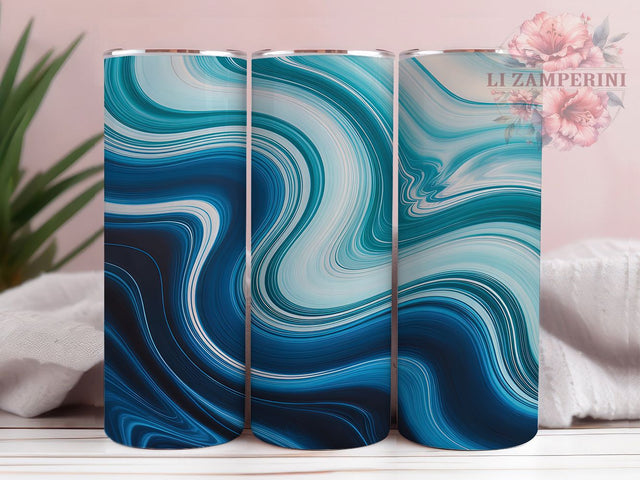 Blue Geode Marble Tumbler, Blue Marble Wrap, Crystal Stone Sublimation Design, Elegant Geode Cup, 20Oz Skinny Tumbler Wrap, Sparkly Agate Mug, Luxury Marble Design Sublimation Li Zamperini 