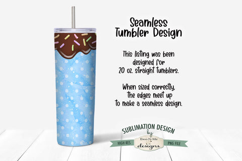 Blue Gingerbread with Chocolate Drip Seamless 20 oz Sublimation Tumbler Design Sublimation Ewe-N-Me Designs 