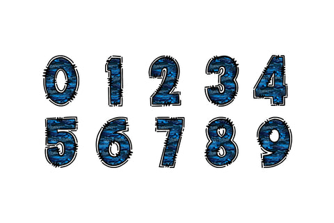 Blue Glitter Brushstroke Alphabet PNG Sublimation BijouBay 