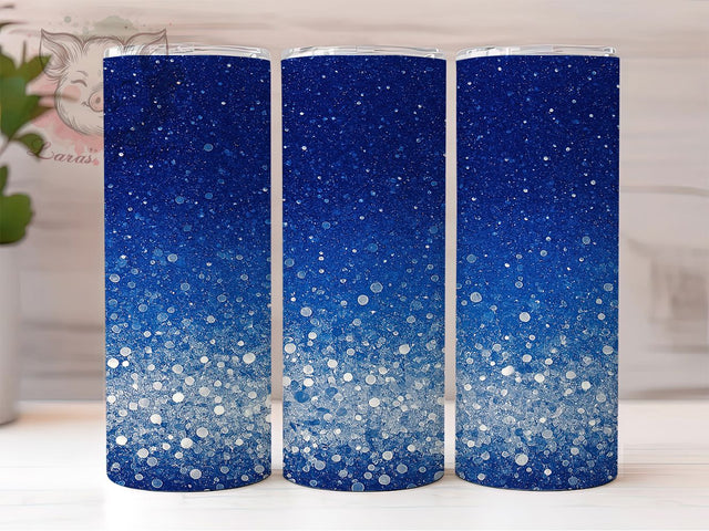 Blue Glitter Ombre Tumbler Wrap, Ombre Tumbler PNG, 20oz Skinny Tumbler Design, Sparkly Blue Sublimation, Gradient Glitter Wrap Design, Shiny Ombre Tumbler PNG, Glittery Blue Tumbler Sublimation Lara' s Designs 
