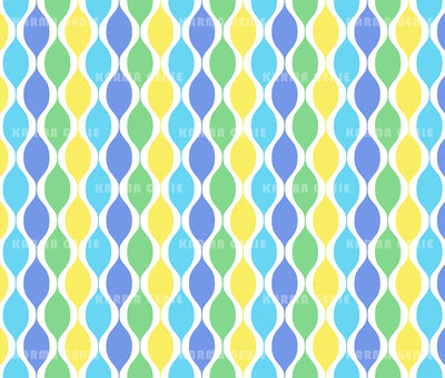 Blue Green Yellow Mid Century Retro 1970s Pattern Digital Paper Digital Pattern Karma Genie Graphics 