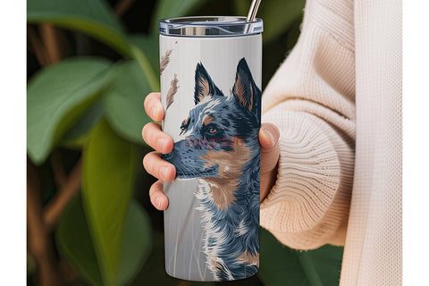 Blue Heeler Dog 20oz Tumbler Wrap Sublimation DesignSVG 
