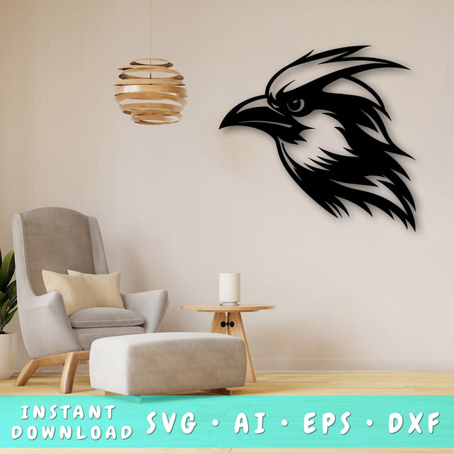 Blue Jay Bird Laser SVG Cut File, Blue Jay Bird Glowforge File, Blue Jay Bird DXF, Blue Jay Bird Wall Art SVG SVG HappyDesignStudio 