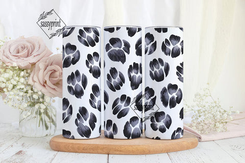 Blue Leopard 20oz Tumbler Wrap Sublimation sassyprint 