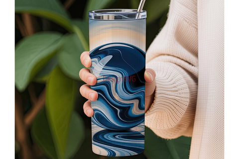 Blue Marble 20oz Tumbler Wrap Sublimation DesignSVG 