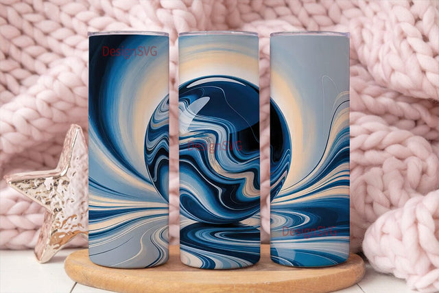 Blue Marble 20oz Tumbler Wrap Sublimation DesignSVG 