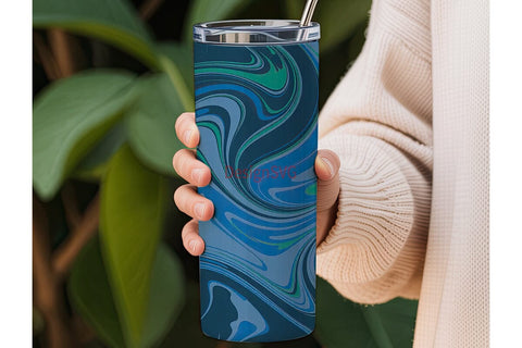 Blue Marble Tumbler Wrap Sublimation DesignSVG 