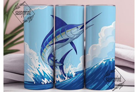 Blue Marlin 20oz Tumbler Wrap Sublimation sassyprint 