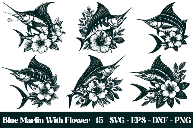 Blue Marlin Svg Bundle SVG Rupkotha 