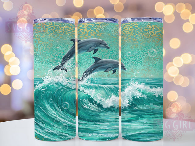 Blue Ocean Dolphin Marine Life Tumbler Wrap, Ocean Animal Design, 20oz Sea Life Tumbler, Marine Life Sublimation, Water Theme Tumbler Wrap, Beach Vibes Tumbler, Blue Ocean Tumbler Design Sublimation SvggirlplusArt 