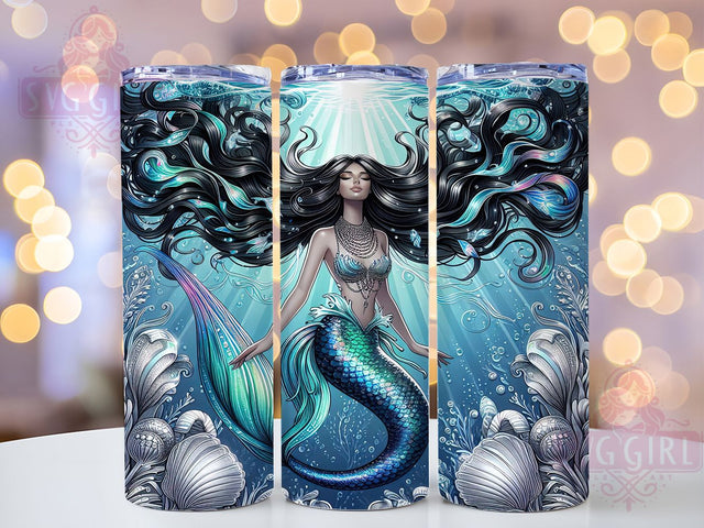 Blue Ocean Fantasy Mermaid Tumbler, Mermaid Tumbler Wrap, 20oz Sublimation, Ocean Mermaid Cup, Pretty Mermaid Design, Fantasy Drinkware, Sea Lover Gift Sublimation SvggirlplusArt 