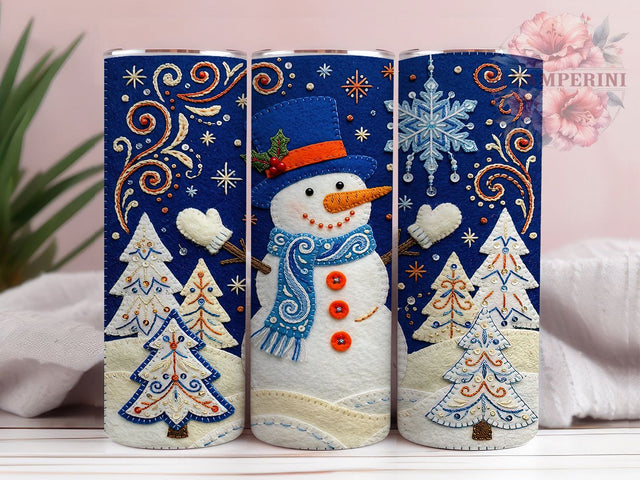 Blue Orange Snowman 20oz Tumbler, Blue Orange Snowman, Snowman Tumbler, Blue Orange Tumbler, 20oz Tumbler Wrap, Orange Snowman PNG, Blue Snowman PNG, Christmas Snowman Sublimation Li Zamperini 