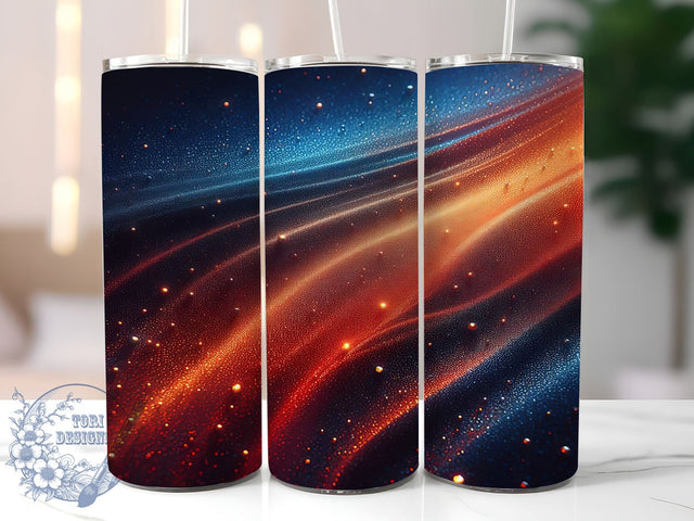 Blue Orange Tumbler Wrap, Chunky Glitter Design, Ombre Tumbler, 20oz Sublimation, Glitter Ombre Tumbler, Sparkly Drinkware, Colorful Tumbler Wrap Sublimation ToriDesigns 