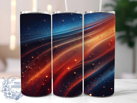 Blue Orange Tumbler Wrap, Chunky Glitter Design, Ombre Tumbler, 20oz Sublimation, Glitter Ombre Tumbler, Sparkly Drinkware, Colorful Tumbler Wrap Sublimation ToriDesigns 