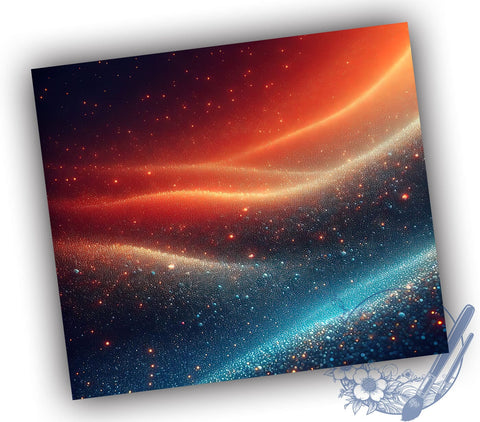 Blue Orange Tumbler Wrap, Chunky Glitter Design, Ombre Tumbler, 20oz Sublimation, Glitter Ombre Tumbler, Sparkly Drinkware, Colorful Tumbler Wrap Sublimation ToriDesigns 