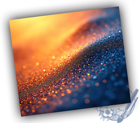 Blue Orange Tumbler Wrap, Chunky Glitter Design, Ombre Tumbler, 20oz Sublimation, Glitter Ombre Tumbler, Sparkly Drinkware, Colorful Tumbler Wrap Sublimation ToriDesigns 