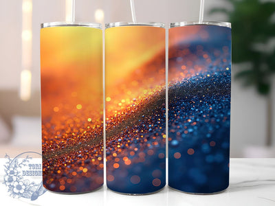 Blue Orange Tumbler Wrap, Chunky Glitter Design, Ombre Tumbler, 20oz Sublimation, Glitter Ombre Tumbler, Sparkly Drinkware, Colorful Tumbler Wrap Sublimation ToriDesigns 