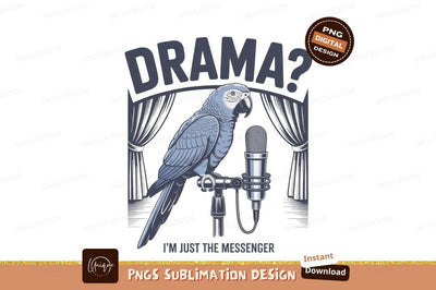 Blue parrot microphone stage curtains image Sublimation Designangry 