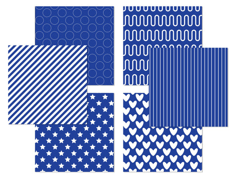 Blue Patterns Digital Paper Pack Digital Pattern LKM DigiDesigns 