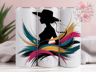 Blue Pink Abstract Women Tumbler Wrap, Women Tumbler Wrap, Blue Pink Tumbler, 20oz Skinny Tumbler, Sublimation Tumbler PNG, Feminine Tumbler Art, Digital Tumbler Wrap Sublimation Li Zamperini 