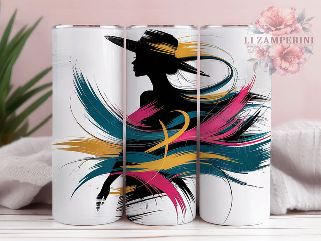 Blue Pink Abstract Women Tumbler Wrap, Women Tumbler Wrap, Blue Pink Tumbler, 20oz Skinny Tumbler, Sublimation Tumbler PNG, Feminine Tumbler Art, Digital Tumbler Wrap Sublimation Li Zamperini 