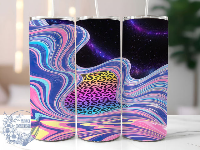 Blue Pink Neon Leopard Tumbler, Neon Cheetah Pattern, Vibrant Leopard Design, 20Oz Sublimation Wrap, Colorful Animal Print, Neon Cheetah Texture, Tumbler Sublimation Sublimation ToriDesigns 