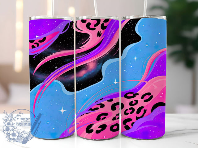 Blue Pink Neon Leopard Tumbler, Neon Cheetah Pattern, Vibrant Leopard Design, 20Oz Sublimation Wrap, Colorful Animal Print, Neon Cheetah Texture, Tumbler Sublimation Sublimation ToriDesigns 