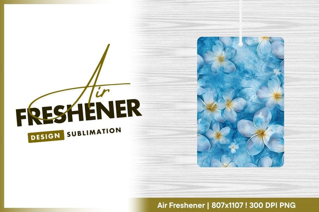 Blue Plumeria Flowers on Textured Blue Background Floral Pattern Sublimation Regulrcrative 