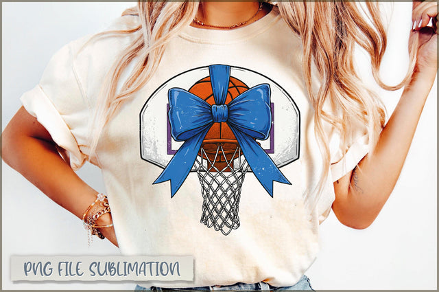 Blue Ribbon Basketball Hoop Mama PNG Sublimation Shetara Begum 
