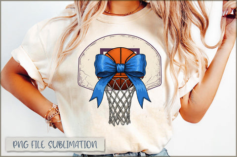 Blue Ribbon Basketball Hoop Mama PNG Sublimation Shetara Begum 