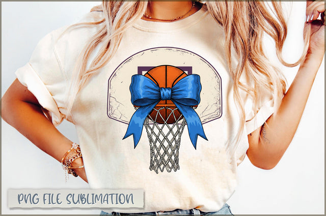 Blue Ribbon Basketball Hoop Mama PNG Sublimation Shetara Begum 