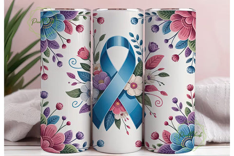 Blue Ribbon Floral 20oz Tumbler Wrap Sublimation PixelChick 