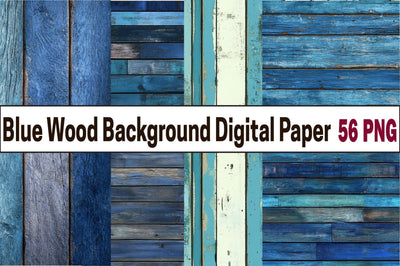 Blue Rustic Wood Background PNG Bundle Sublimation SVGArt 