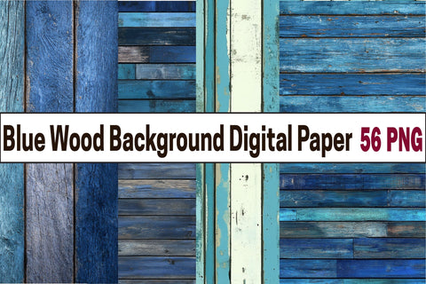 Blue Rustic Wood Background PNG Bundle Sublimation SVGArt 