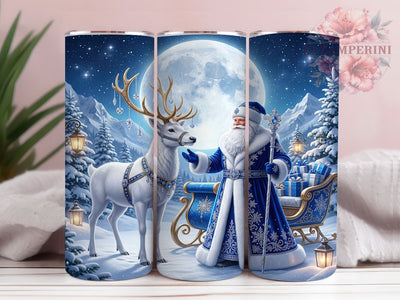 Blue Santa Reindeer 20oz Tumbler, Blue Santa Reindeer, Santa Reindeer PNG, Blue Santa Tumbler, Reindeer Tumbler PNG, Blue Reindeer PNG, Christmas Reindeer, Santa Tumbler Wrap Sublimation Li Zamperini 