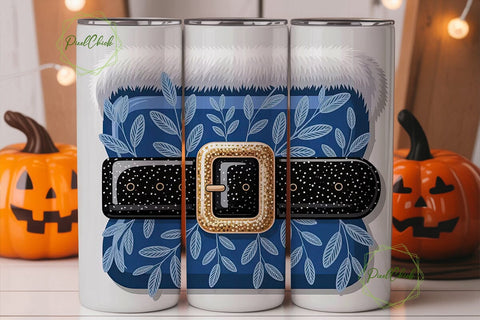 Blue Santa Suit 20oz Tumbler Wrap Sublimation PixelChick 