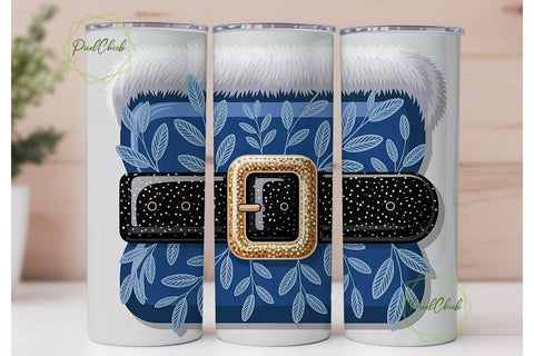 Blue Santa Suit 20oz Tumbler Wrap Sublimation PixelChick 